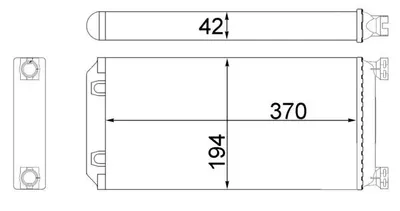 Schimbator caldura incalzire habitaclu (370x194x42mm) potrivit DAF CF, CF 85, XF 105, XF 106; MAN E2000, TGA, TGL I, TGM I, TGS I, TGX I D0834LFL40-PX-7231 04.00