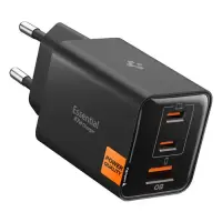 Incarcator retea Spigen Essential EE473EU, 47W, 2x USB-C, 1x USB-A, Negru