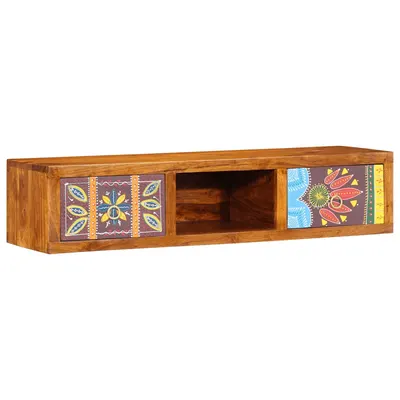Gossi dulap tv de perete multicolor 100x30x22 lemn masiv de salcam