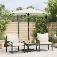 Gossi umbrela soare de gradina stalp din otel, alb, 225x225x212 cm
