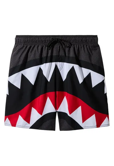 Pantaloni scurti de baie cu imprimeu grafic