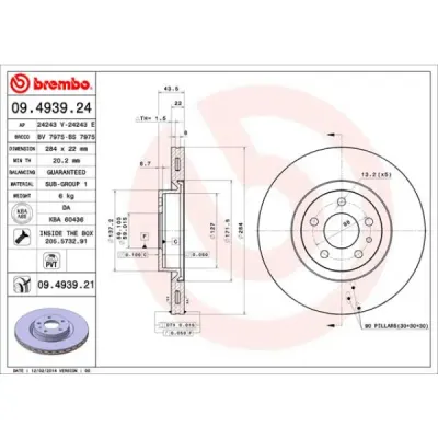 Disc frana BREMBO 09.4939.21