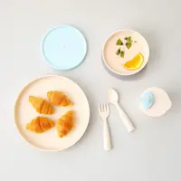 Set diversificare hrana bebelusi Miniware Little Foodie 6 piese Vanilla Aqua