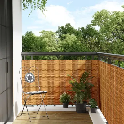 vidaXL Paravan Balcon Maro Deschis 600x80 cm Poly Rattan