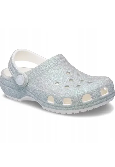 Saboti Copii - Classic Iridescent Glitter Clog - Alb - Alb