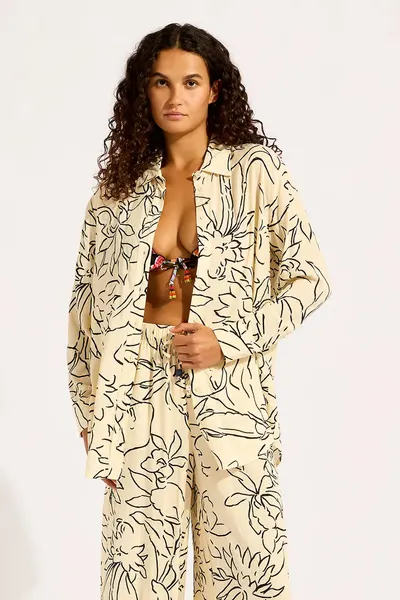 Seafolly cămașă de femei din vâscoză Long Sleeve Shirt