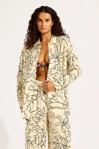 Seafolly cămașă de femei din vâscoză Long Sleeve Shirt