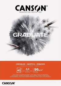 Sketchbook Canson Graduate - Croquis, A4, 40 foi