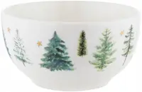 Bol de porțelan pentru salată de Crăciun Florina - Iarnă, 13 cm