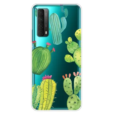 Husa silicon Compatibila cu Huawei P Smart 2021 model Blooming Cactus, Silicon, TPU Multicolor Engros