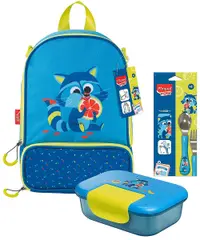 Set de geantă termoizolantă, cutie și tacâmuri pentru mâncare Maped Picnik Miniz - Raccoon