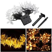 Instalatie solara 50 LED fluturi Fairy, alb cald
