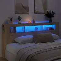Gossi tablie de pat cu led, stejar sonoma, 220x18,5x103,5 cm, lemn