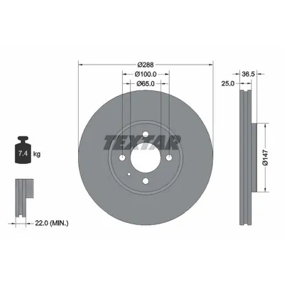 Disc frana TEXTAR 92302303