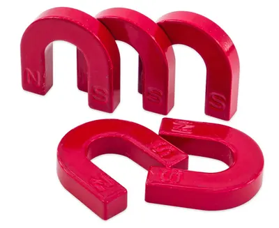 Set de 5 magneți în formă de potcoavă, 3 x 3 cm
