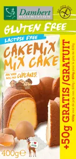 Amestec uscat pentru chec și brioșe, fără gluten și fără lactoză, 450 g, Damhert
