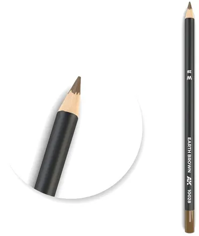 Creion pe baza de apa pentru modelat AK Interactive - Watercolor Pencil Earth Brown AK10028 (1 buc )