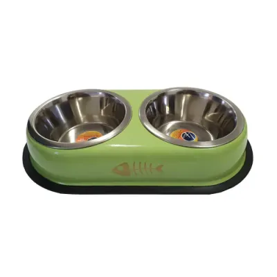 Castron dublu din inox 4Dog 2 x 0,95 L