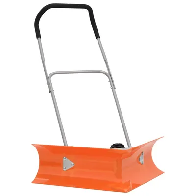 vidaXL Lopată zăpada cu unghi dublu mâner extensibil, portocaliu, oțel