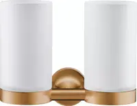 Pahar baie Duravit Starck T 0099480400, montare pe perete, dublu, sticla/metal, Bronz mat