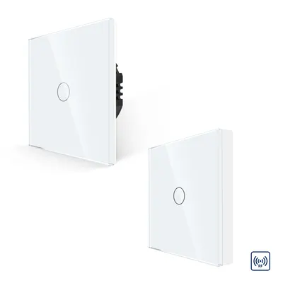 Pachet Intrerupator Simplu RF433 + Telecomanda 1 Canal RF433 cu Touch Din Sticla LUXION