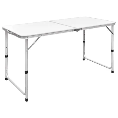 vidaXL Masă camping pliabilă reglabilă în înălțime, 120x60 cm aluminiu