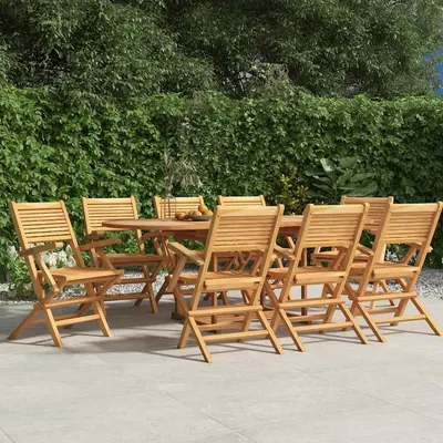 vidaXL Scaune pliante 8 buc 55x62x90 cm lemn masiv de tec