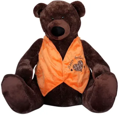 Jucărie de pluș Amek Toys - Ursuleț de pluș cu jachetă portocalie, 60 cm