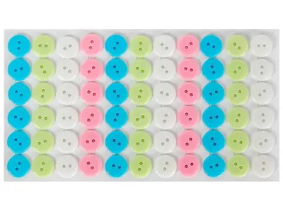 Nasturi din plastic Fandy - autoadezive, 12 mm, 66 buc., culori pastelate