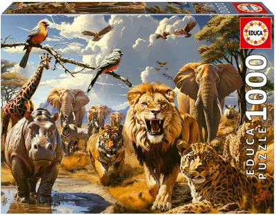 Puzzle Educa din 1000 de piese - Animale sălbatice