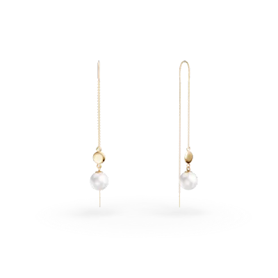 Cercei din aur galben cu perle de cultura de 0.9ct