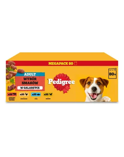 PEDIGREE Adult mix arome în jeleu 80x100 g hrană umedă câini