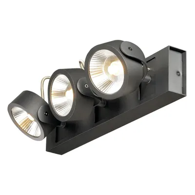 Corp iluminat TAVAN, lumenul Kalu lumini perete, perete negru sI TAVAN, cu trei capete, cu LED-uri, 3000K, negru, 60 °