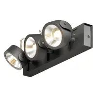 Corp iluminat TAVAN, lumenul Kalu lumini perete, perete negru sI TAVAN, cu trei capete, cu LED-uri, 3000K, negru, 60 °,