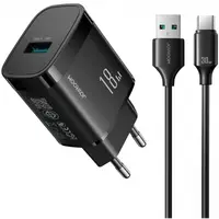 Incarcator Retea Cu Cablu USB-C Joyroom JR-TF4, 18W, 3A, 1 x USB-A, Negru