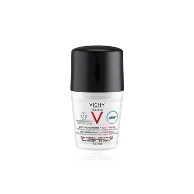 Vichy Homme Deodorant roll-on antiperspirant pentru barbati 48h anti-urme | 50 ml