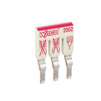 Staggered jumper; insulated; 3-way; Nominal current 25 A; suitable for 2002 and 2003 Series rail-mounted terminal blocks; light gray