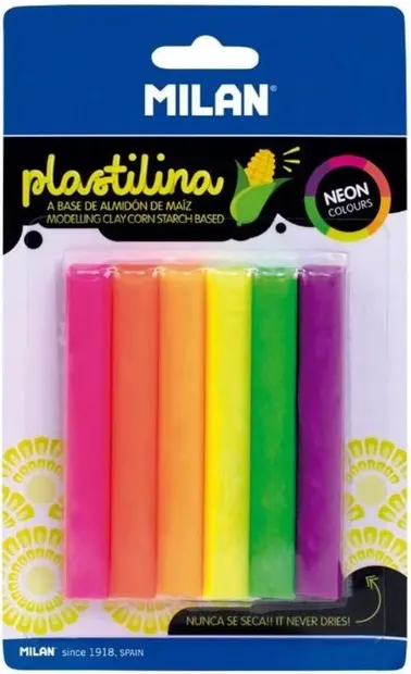 Plasticină Milan - 6 culori neon