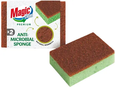 Ciuperci de bucătărie Magic Clean - Premium, Anti Microbial, 2 buc.