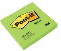 Notite autoadezive Post-it - 654-NG - Verzi, 7.6 x 7.6 cm, 100 buc.