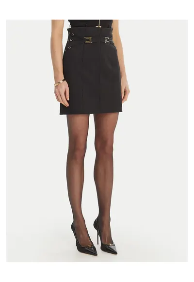 Fusta mini - poliester - Negru