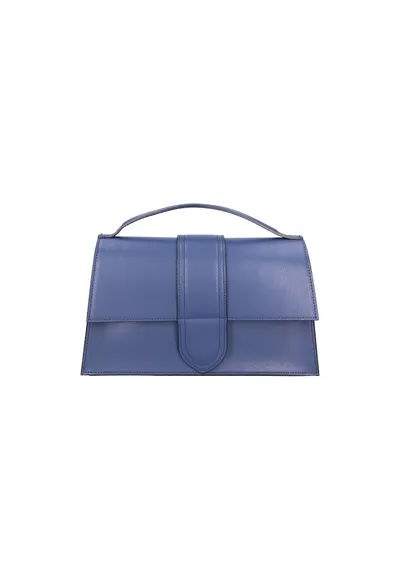 Geanta crossbody de piele - Albastru