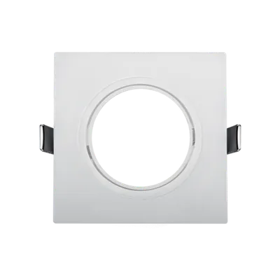 Plastic Downlight Square Metal Ring 90x90mm White