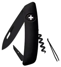Cuțit de buzunar Swiza - D03, negru, finisaj PVD