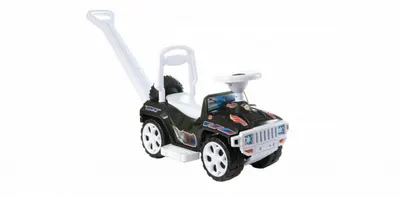 Masinuta pentru copii Novokids My first SUV Car XXL Negru, Lungime 85 cm, maner de impins detasabil pentru parinti, spatiu pentru depozitare