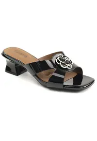 Papuci dama piele naturala 31080 - Negru
