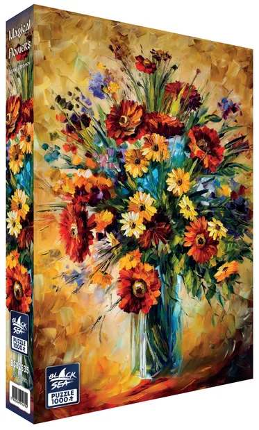 Puzzle Black Sea din 1000 de piese - Flori magice