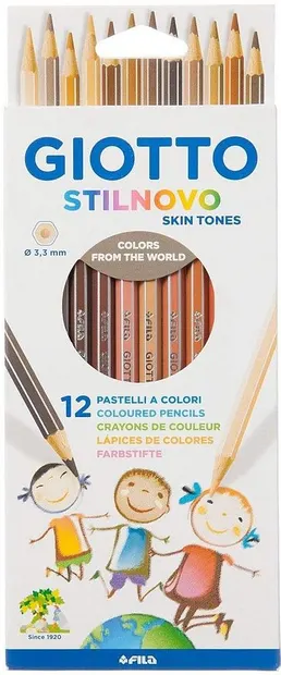 Creioane colorate Giotto Stilnovo - Skin Tones, 12 culori