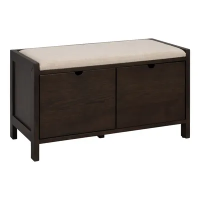 Pantofar în culoare naturală închisă cu bancă din lemn de stejar 80x47x41 cm Hillmond – Rowico