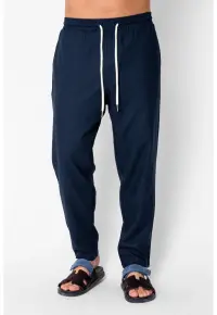 Pantaloni lungi din IN cu snur Navy 21785 - Bleumarin